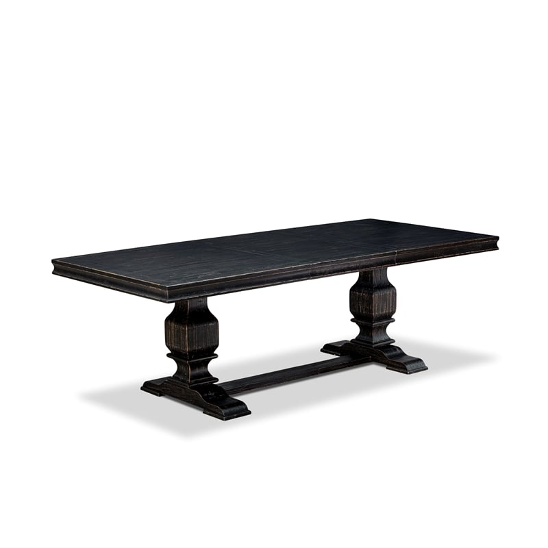 Pemberly Row 9-Piece Dining Table Set with Acacia Wood in Black Finish