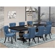Pemberly Row 9-Piece Dining Set with Removable Leaf and Acacia Wood Chairs
