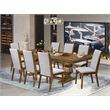 Pemberly Row 9-Piece Extendable Dining Table Set with 8 Chairs in Walnut