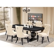 Pemberly Row 7-Piece Dining Table Set in Sand Blasting Black Finish