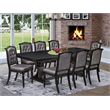 Pemberly Row 9-Piece Dining Set with Removable Leaf in Sand Blasted Black