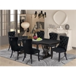 Pemberly Row 7-Piece Black Wood Dining Set with Removable Leaf Table