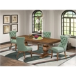 Pemberly Row 5-Piece Dining Set in Walnut Finish with Button-Tufted Chairs