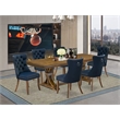Pemberly Row 7-Piece Walnut Dining Table Set with Acacia Wood