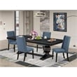Pemberly Row 5-Piece Acacia Dining Set with Removable Leaf in Black