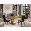 Pemberly Row 5-Piece Modern Dining Set with Acacia Wood in Walnut Finish