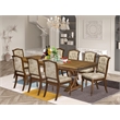 Pemberly Row 9-Piece Extendable Dining Set with Wood in Walnut Finish