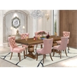 Pemberly Row 7-Piece Antique Walnut Dining Set with Acacia Wood Build