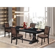Pemberly Row 5-Piece Mid-Century Dining Table Set with Black Finish