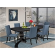Pemberly Row 7-Piece Dining Table Set with Wood in Black Finish