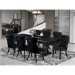 Pemberly Row 9-Piece Dining Table Set with Wood Black Removable Leaf Top