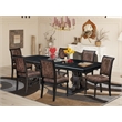 Pemberly Row 7-Piece Dining Table Set in Black Finish with Wood