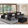 Pemberly Row 4-Piece Extendable Dining Set in Black Wood Finish