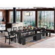 Pemberly Row 9-Piece Dining Room Table Set in Black Wood Finish