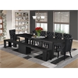 Pemberly Row 9-Piece Extendable Dining Table Set in Black Finish