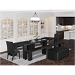 Pemberly Row 6-Piece Extendable Dining Table Set in Black Finish