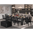Pemberly Row 14-Piece Extendable Dining Table Set in Black Finish