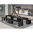 Pemberly Row 3-Piece Dining Set with Extendable Table in Black Finish