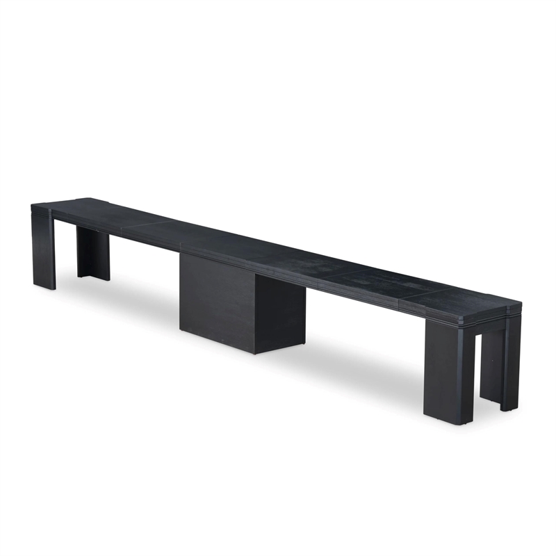 Pemberly Row 3-Piece Dining Set with Extendable Table in Black Finish