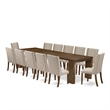 Pemberly Row 13-Piece Extendable Dining Set in Walnut Finish with Wood