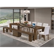 Pemberly Row 9-Piece Extendable Dining Set Wood Walnut Finish