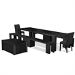 Pemberly Row 6-Piece Extendable Dining Set with Acacia Wood in Black