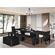 Pemberly Row 6-Piece Extendable Dining Set with Acacia Wood in Black