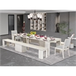 Pemberly Row 5-Piece Extendable Dining Set in Antique White Wood