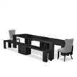 Pemberly Row 5-Piece Black Extendable Dining Set with Faux Leather Chairs