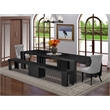 Pemberly Row 5-Piece Black Extendable Dining Set with Faux Leather Chairs