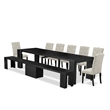 Pemberly Row 9-Piece Extendable Dining Room Set in Black Finish