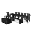 Pemberly Row 10-Piece Dining Room Table Set in Wire Brushed Black Finish