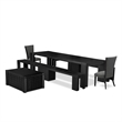 Pemberly Row 6-Piece Dining Set with Extendable Table in Black Wood