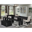 Pemberly Row 6-Piece Dining Set with Extendable Table in Black Wood