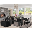 Pemberly Row 6-Piece Extendable Acacia Wood Dining Set in Black Finish