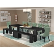 Pemberly Row 9-Piece Acacia Wood Dining Set with Black Finish