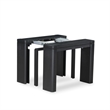 Pemberly Row Extendable Dining Table in Wirebrushed Black Wood Finish