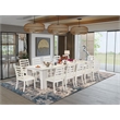 Pemberly Row 13-Piece Extendable Dining Set in Antique White & Cream Linen