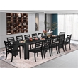 Pemberly Row 13-Piece Wood Dining Set in Black Finish with Stackable Chairs