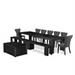 Pemberly Row 10-Piece Extendable Dining Room Set in Black Finish