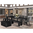 Pemberly Row 10-Piece Extendable Dining Room Set in Black Finish