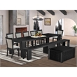 Pemberly Row 10-Piece Extendable Dining Table Set in Black Finish