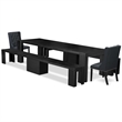 Pemberly Row 5-Piece Extendable Dining Table Set in Black Finish