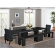 Pemberly Row 5-Piece Extendable Dining Table Set in Black Finish
