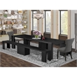 Pemberly Row 5-Piece Extendable Dining Room Table Set in Black Finish