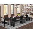 Pemberly Row 5-Piece Extendable Wood Dining Set in Black Finish