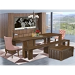 Pemberly Row 6-Piece Extendable Wood Dining Set in Walnut Finish
