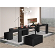 Pemberly Row 2-Piece Acacia Kitchen Table Set in Wire-Brushed Black
