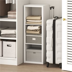 Pemberly Row 3-Cube Thick Frame Closet Organizer in White Engineered Wood