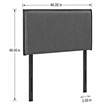 Pemberly Row Twin Upholstered Polyester Fabric Headboard in Gray